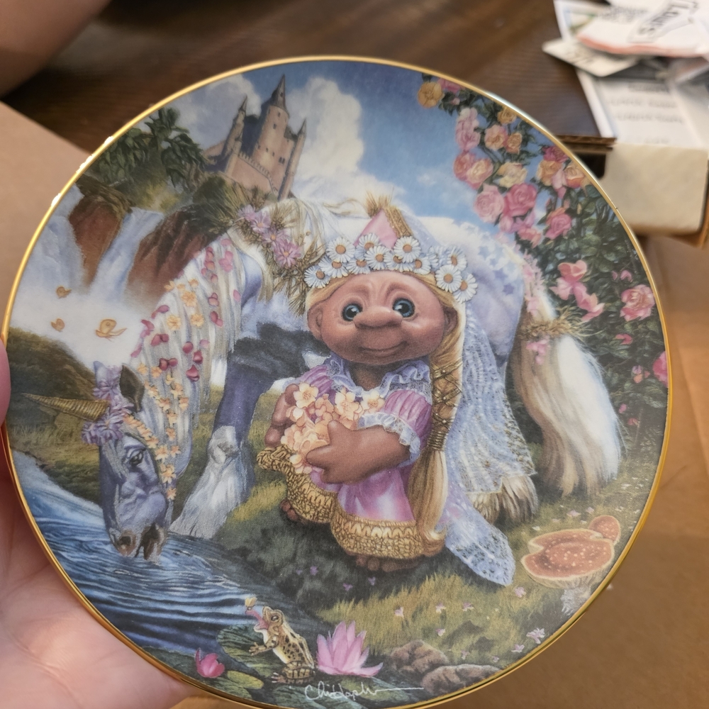 Decorative Plate with Troll and Horse